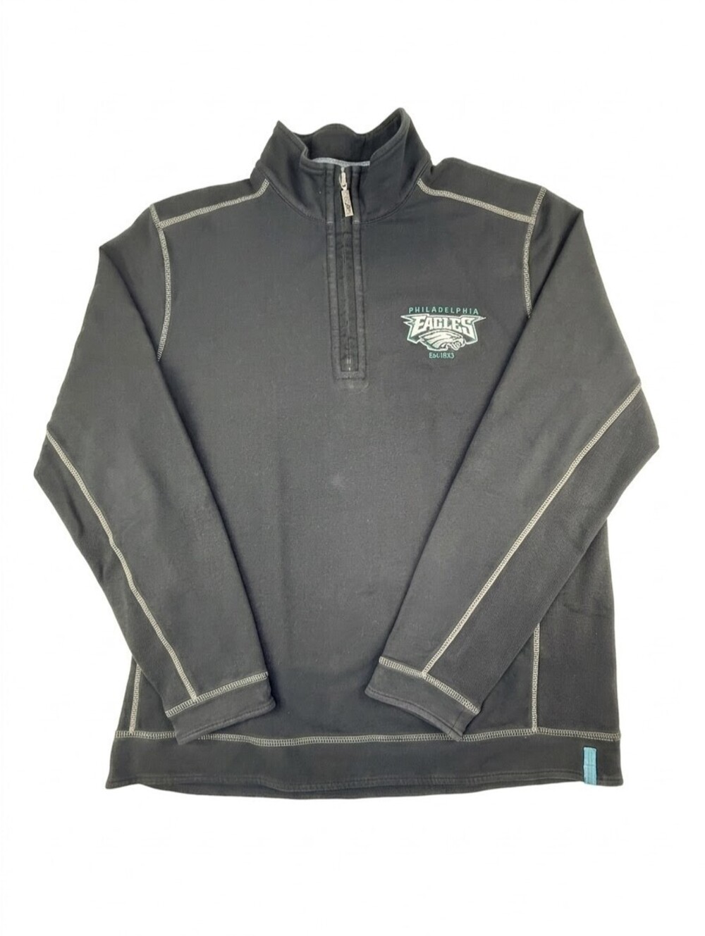 Tommy Bahama Philadelphia Eagles Sweatshirt Mens XL 1/4 Zip Pullover Fleece Blac